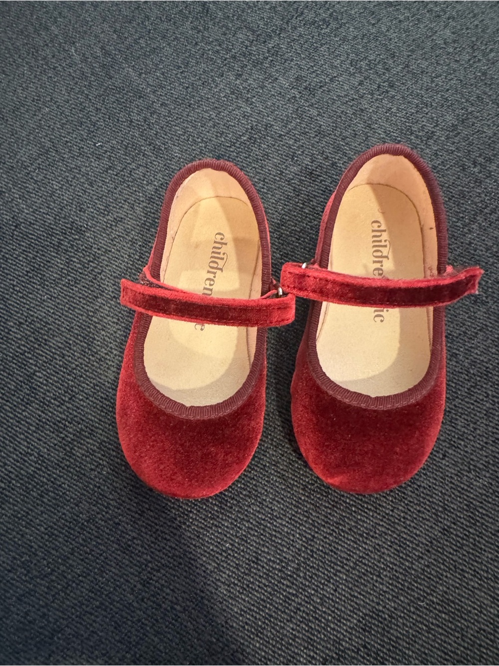 Velvet Mary Jane Dress Shoes for Kids in Wine